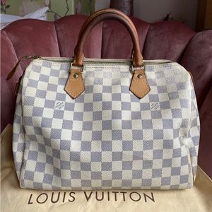 Louis Vuitton Speedy Damier Azur Handbag